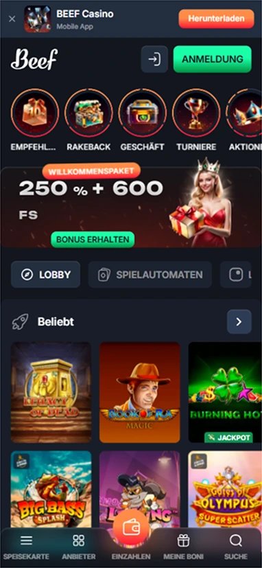 Unsere Erfahrungen mit dem Beef Casino im Test: Einzahlung, Bonus und